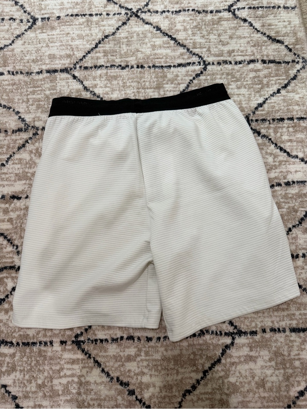 NOBULL Men's White/Bone Performance Shorts with Black Waistband - Picture 3 of 3
